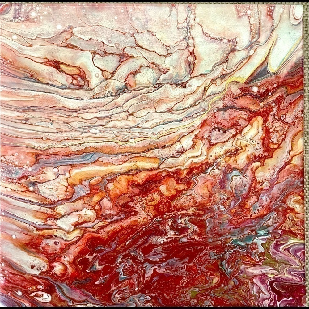 ORIGINAL Genuine Acrylic Painting 12” by 12” on 1” Canvas Unique Handmade in NC - Picture 8 of 11